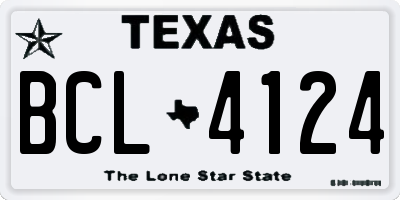 TX license plate BCL4124