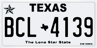 TX license plate BCL4139