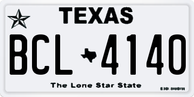 TX license plate BCL4140