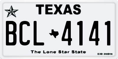 TX license plate BCL4141