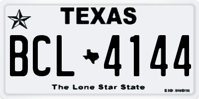 TX license plate BCL4144