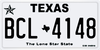 TX license plate BCL4148
