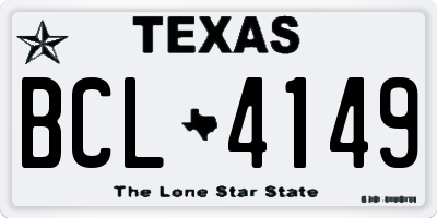 TX license plate BCL4149