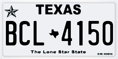 TX license plate BCL4150