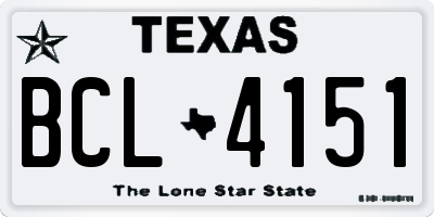 TX license plate BCL4151
