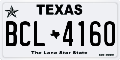 TX license plate BCL4160