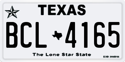 TX license plate BCL4165
