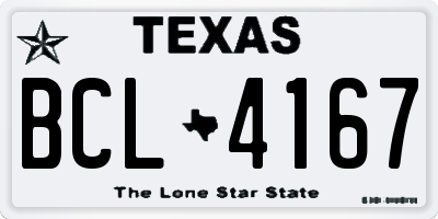 TX license plate BCL4167