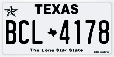 TX license plate BCL4178