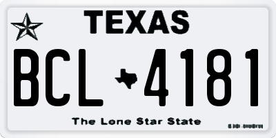 TX license plate BCL4181