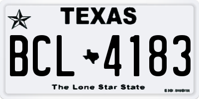 TX license plate BCL4183
