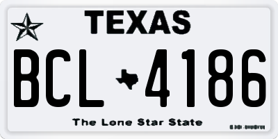 TX license plate BCL4186