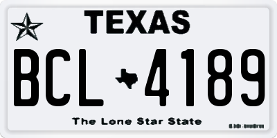 TX license plate BCL4189