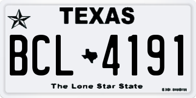 TX license plate BCL4191