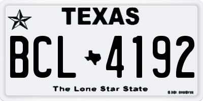 TX license plate BCL4192