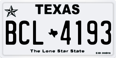 TX license plate BCL4193
