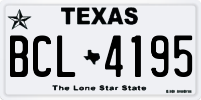 TX license plate BCL4195
