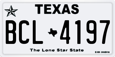 TX license plate BCL4197