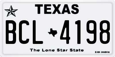 TX license plate BCL4198
