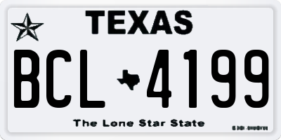 TX license plate BCL4199