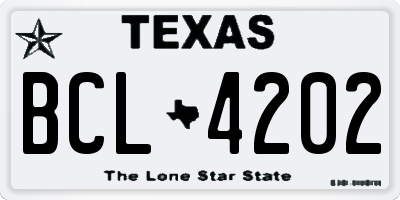 TX license plate BCL4202
