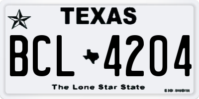 TX license plate BCL4204
