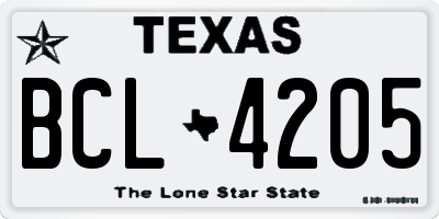 TX license plate BCL4205