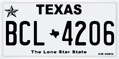 TX license plate BCL4206