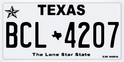 TX license plate BCL4207