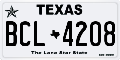 TX license plate BCL4208