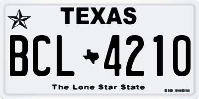 TX license plate BCL4210