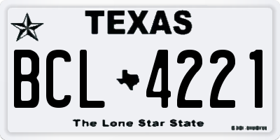 TX license plate BCL4221