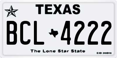 TX license plate BCL4222