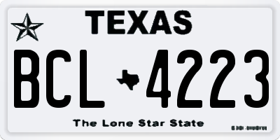 TX license plate BCL4223