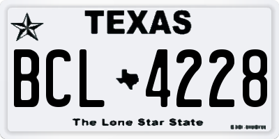 TX license plate BCL4228