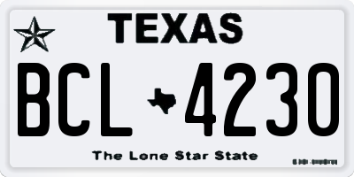 TX license plate BCL4230