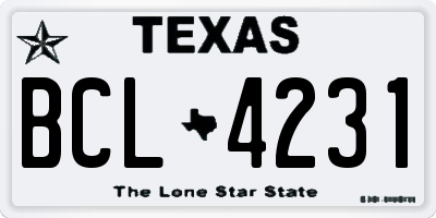 TX license plate BCL4231