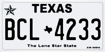 TX license plate BCL4233