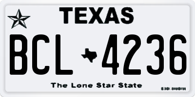 TX license plate BCL4236