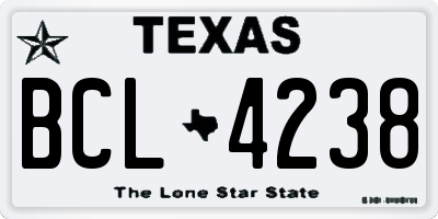 TX license plate BCL4238