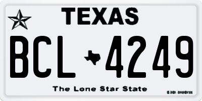 TX license plate BCL4249