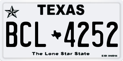 TX license plate BCL4252