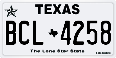 TX license plate BCL4258