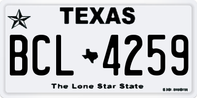 TX license plate BCL4259