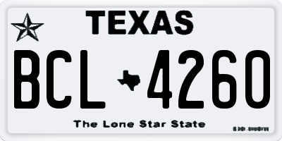 TX license plate BCL4260