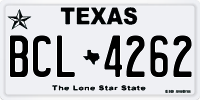 TX license plate BCL4262