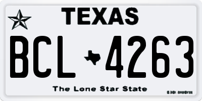 TX license plate BCL4263