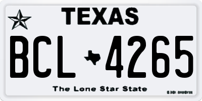 TX license plate BCL4265