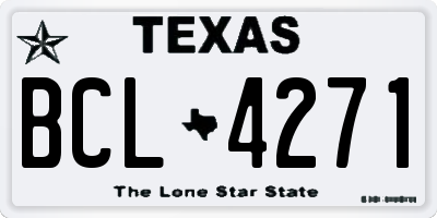 TX license plate BCL4271
