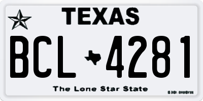 TX license plate BCL4281